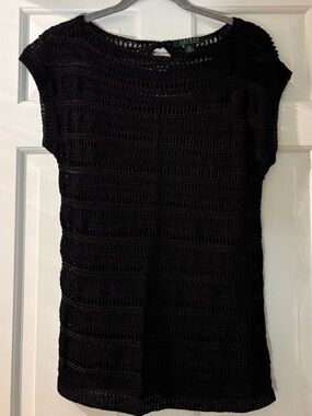 Vintage Ralph Lauren Black Crochet Top
